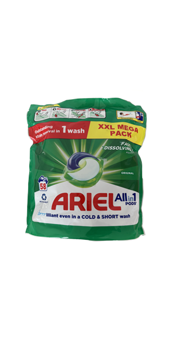 Ariel Kapsułki do Prania All-in-1 58 Sztuk